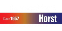 Hexagon logo with mountains, trees, and campfire in orange and blue. Company name is white.