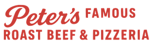 The logo for peter 's famous roast beef and pizzeria