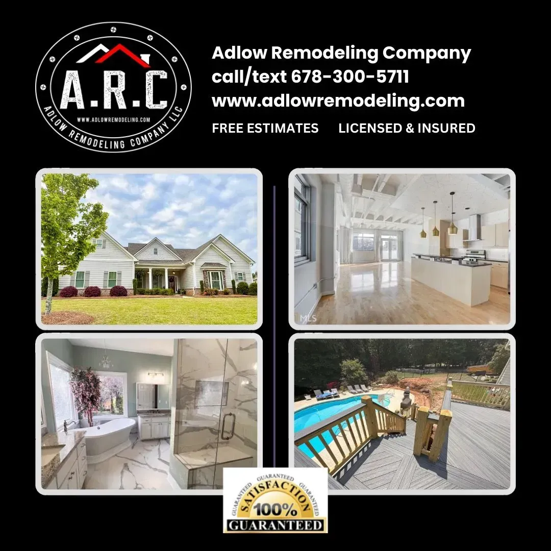 An ad for a remodeling company with pictures of houses