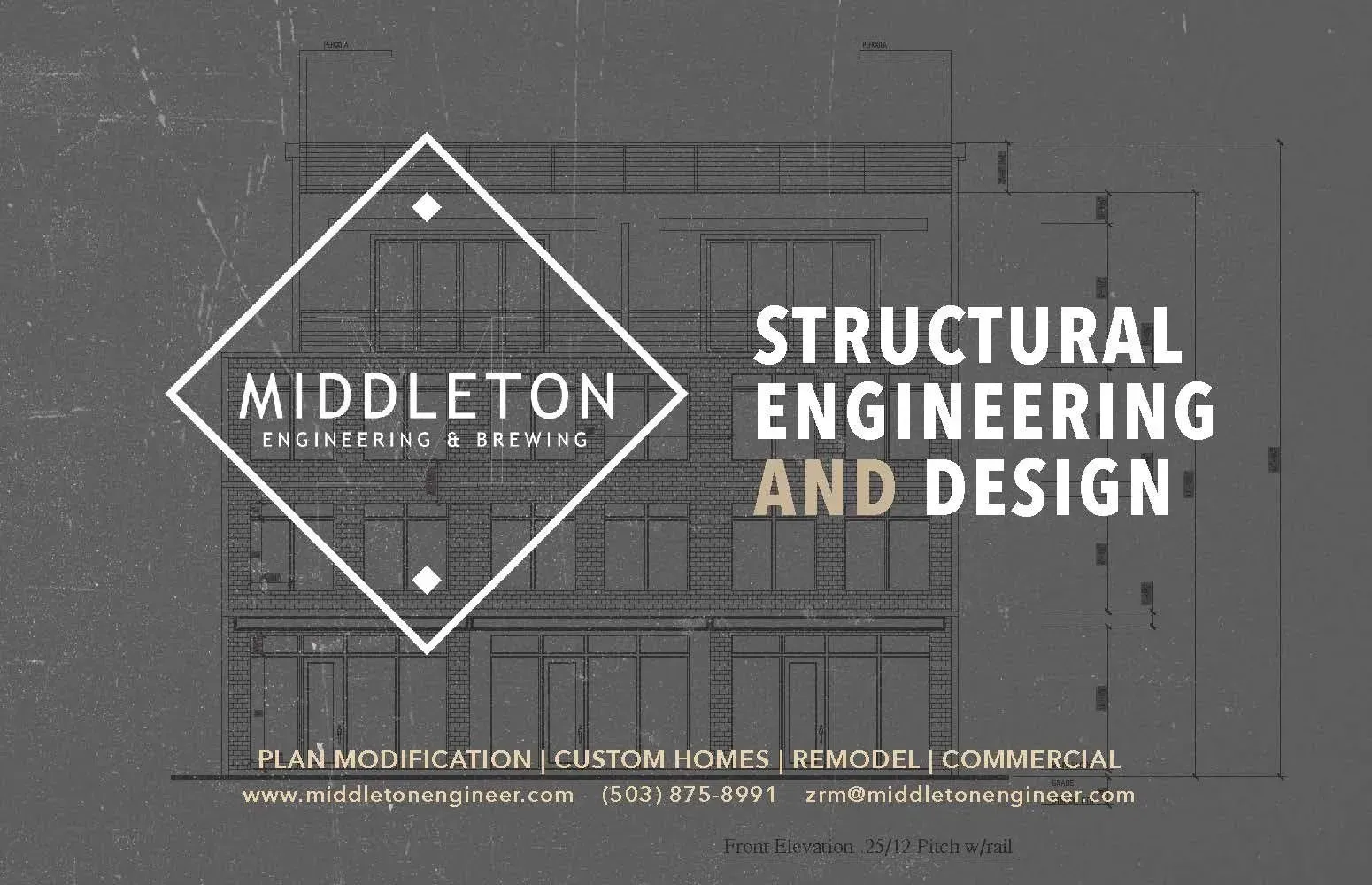 A business card for middleton structural engineering and design