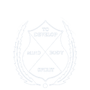 A white shield with the words `` to develop mind body spirit '' written on it.