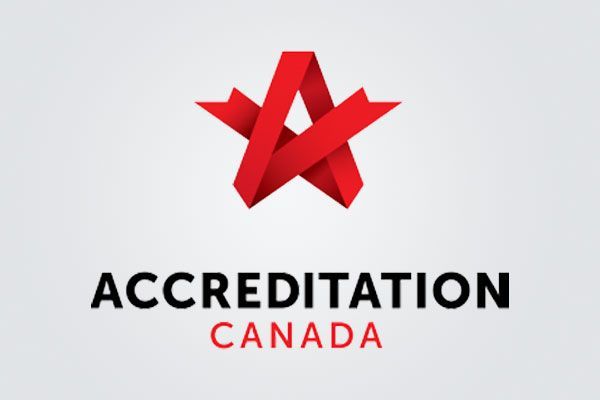 A logo for accreditation canada with a red star