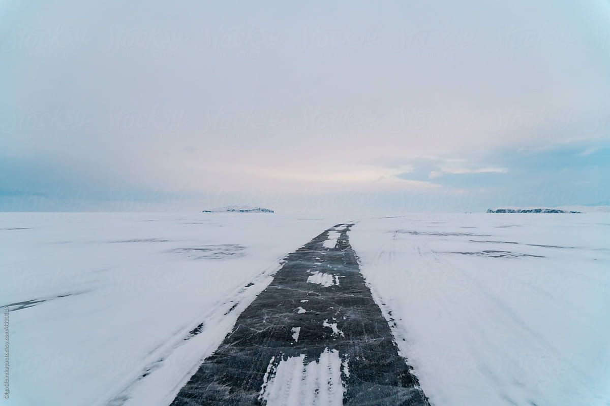 A winter ice road. 