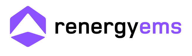 Logo with a purple hexagon containing a white arrow, next to the words