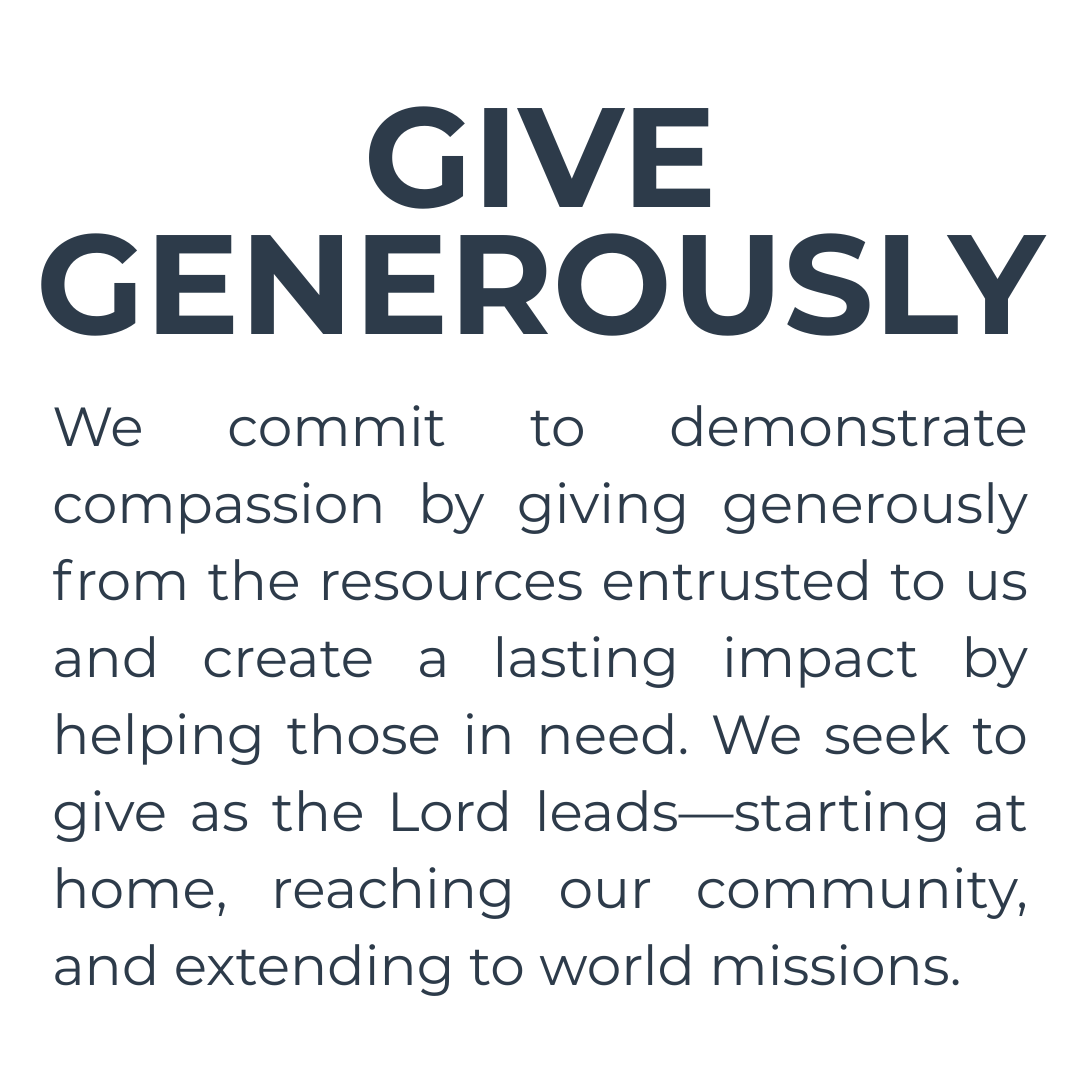 A poster that says `` give generously '' on it.