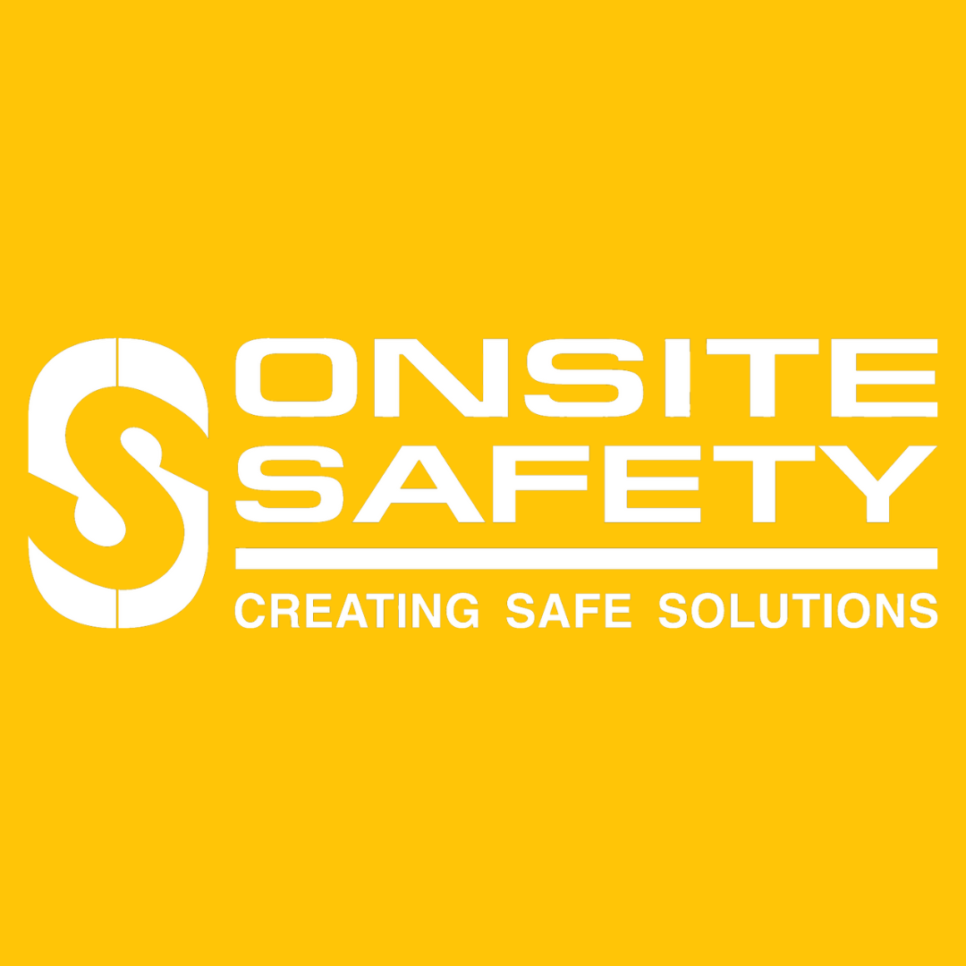 The onsite safety logo is on a yellow background