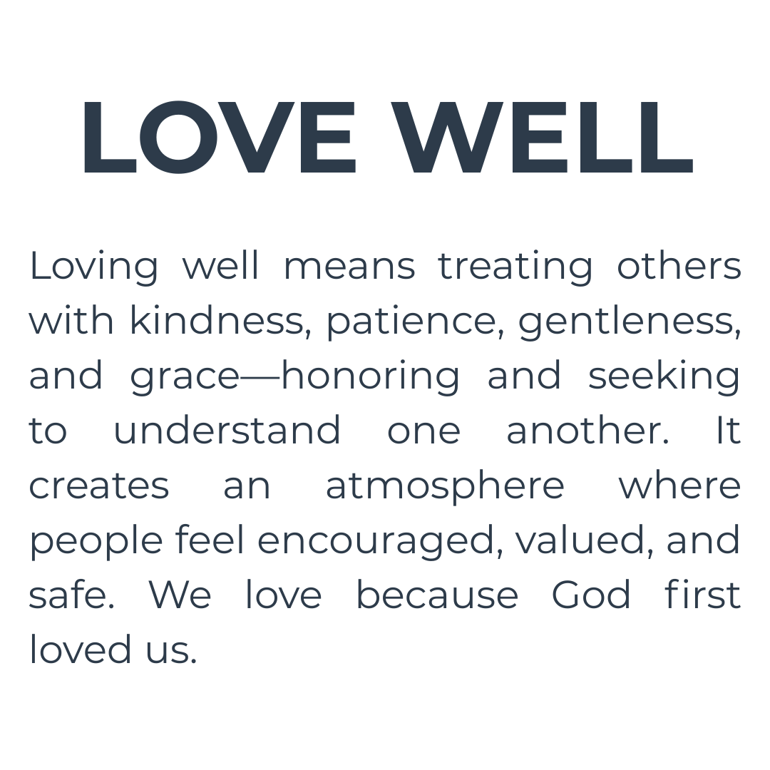 The word love well is on a white background.