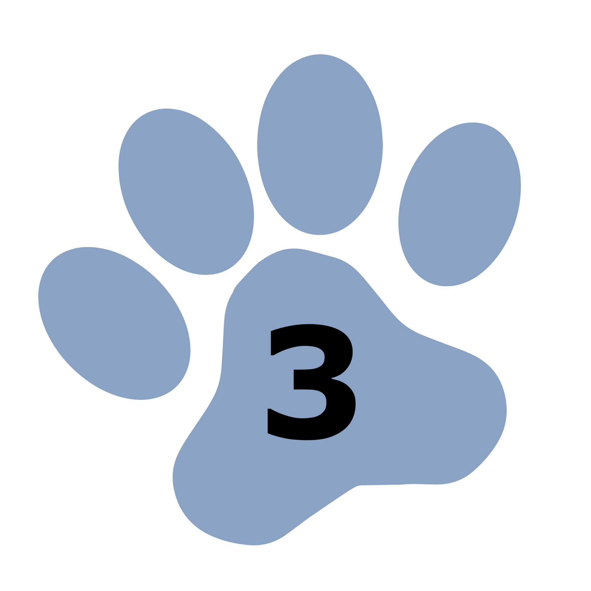 Paw Print with Number 3 | Medford, OR | Best Friends Animal Hospital Of East Medford
