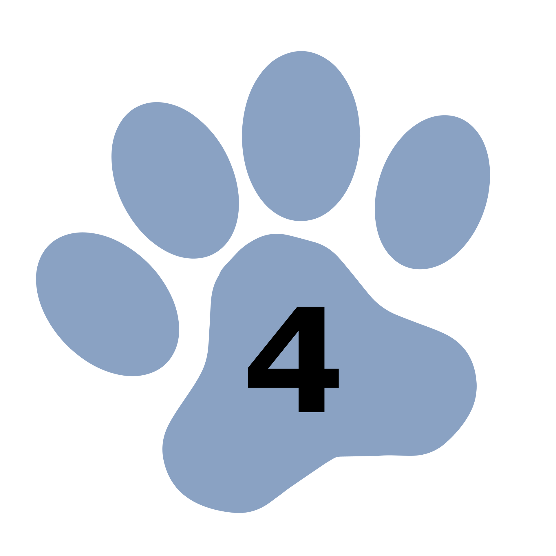Paw Print with Number 4 | Medford, OR | Best Friends Animal Hospital Of East Medford