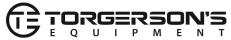 A black and white logo for torgerson 's equipment