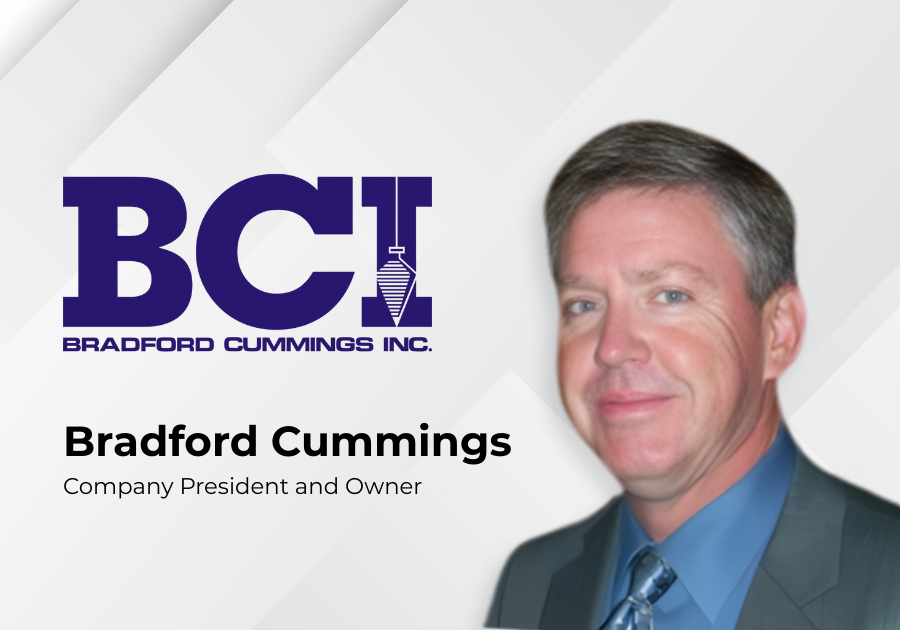 Bradford Cummings, Company President and Owner, next to BCI logo.