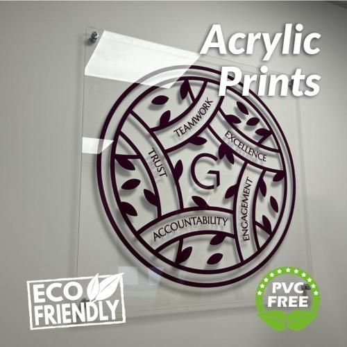 Acrylic prints are eco friendly and pvc free.