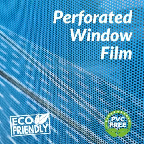 A perforated window film is eco friendly and pvc free.