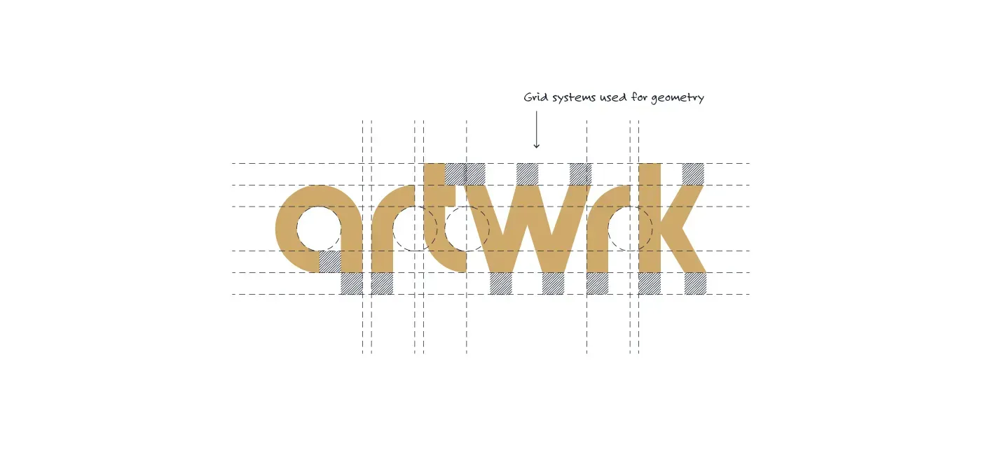 The word artwork is written in a grid on a white background.