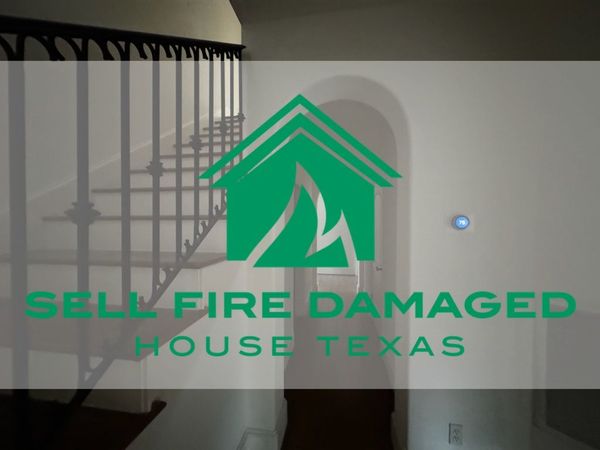 A house with fire damage in Texas