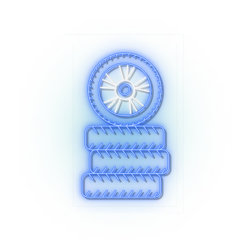 Neon illustration of a valve with a lightning bolt in the center, indicating electrical energy.