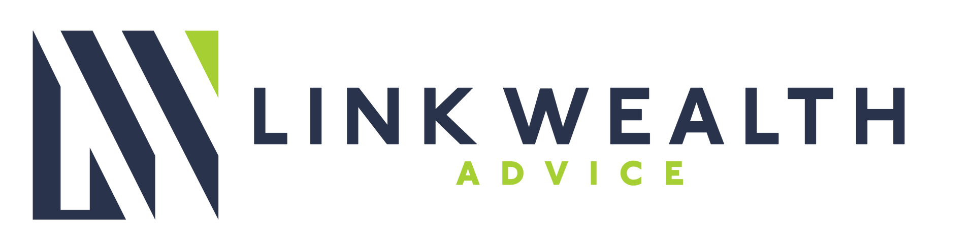 Logo of Link Wealth Advice: Blue and green geometric shapes with the text