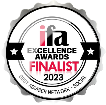 IFA Excellence Awards Finalist 2023 badge. Black, white, and red.