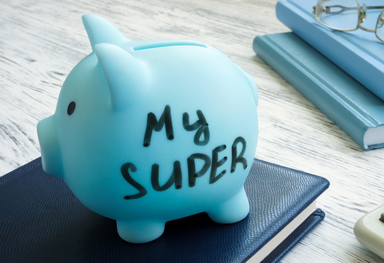 Light blue piggy bank with