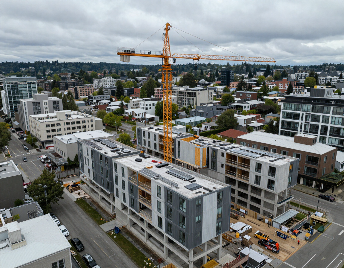 Modular multifamily project under construction