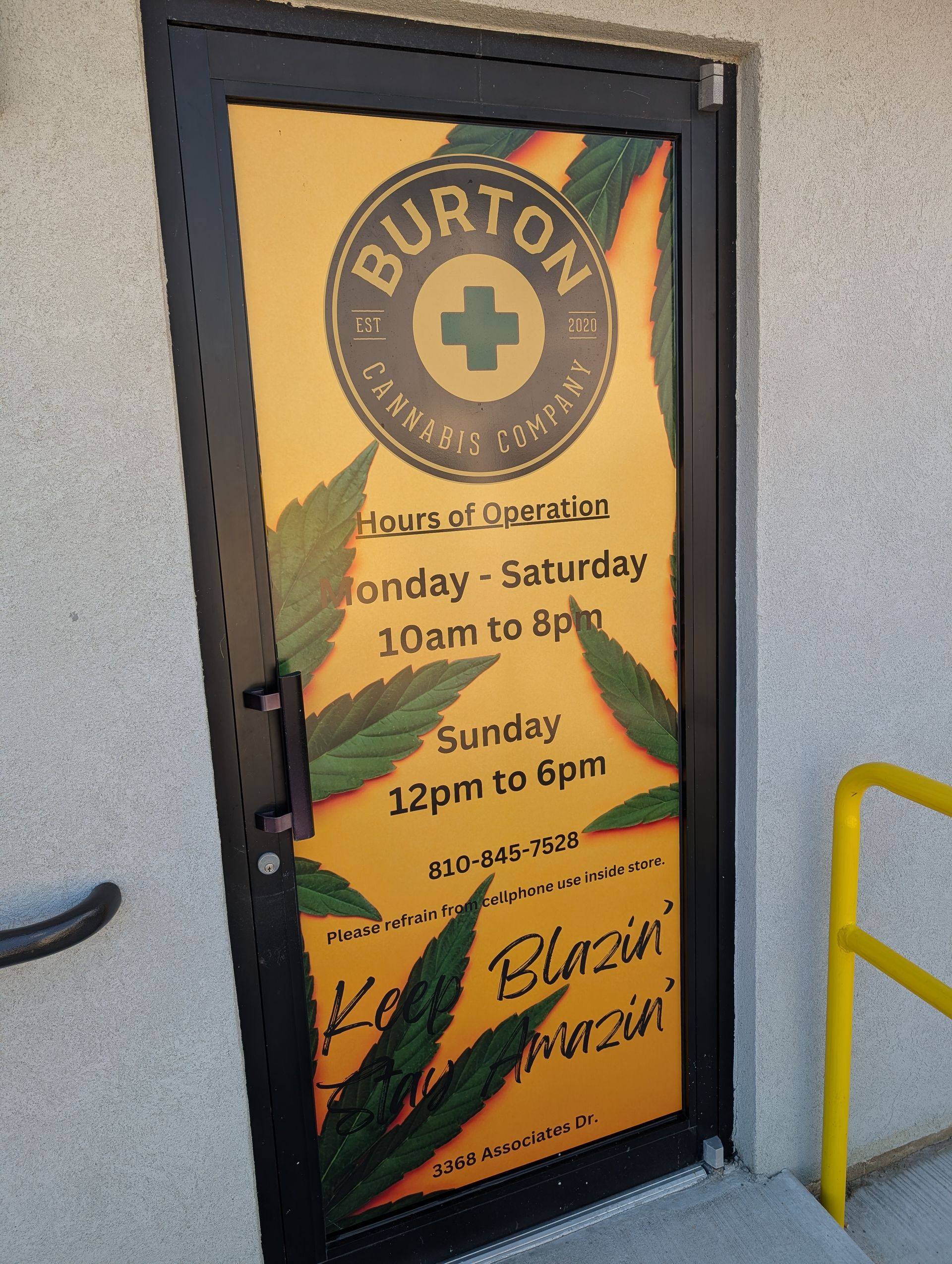 Door to a cannabis dispensary, 