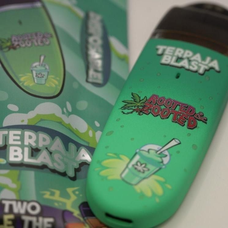 Green Terpaja Blast disposable vape with a 