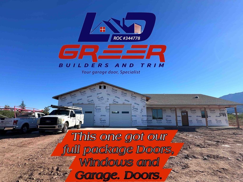 An advertisement for ln greer builders and trim