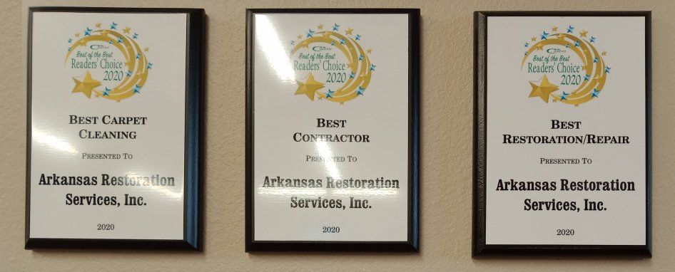 Awards given for carpet cleaning services in Russellville, Arkansas