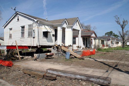 A house is being moved to a new location.