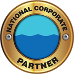 The national corporate partner logo is a gold circle with a blue ocean in the center.