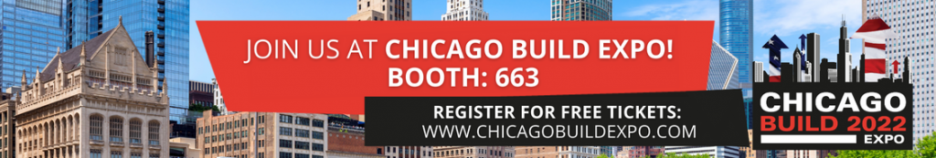 A sign that says join us at chicago build expo