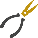 A pair of pliers with a hole in the handle on a white background.