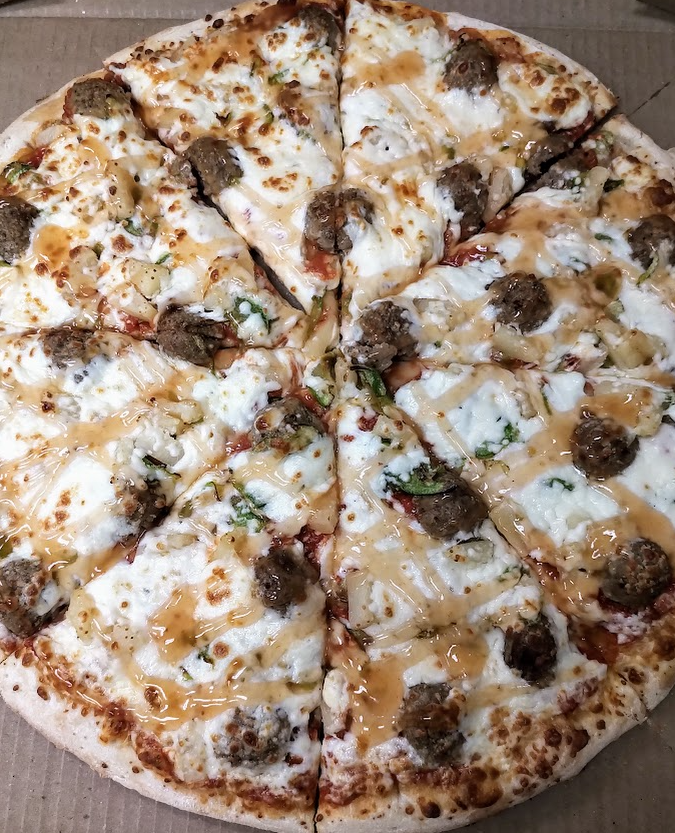 Pepperoni pizza in a box.