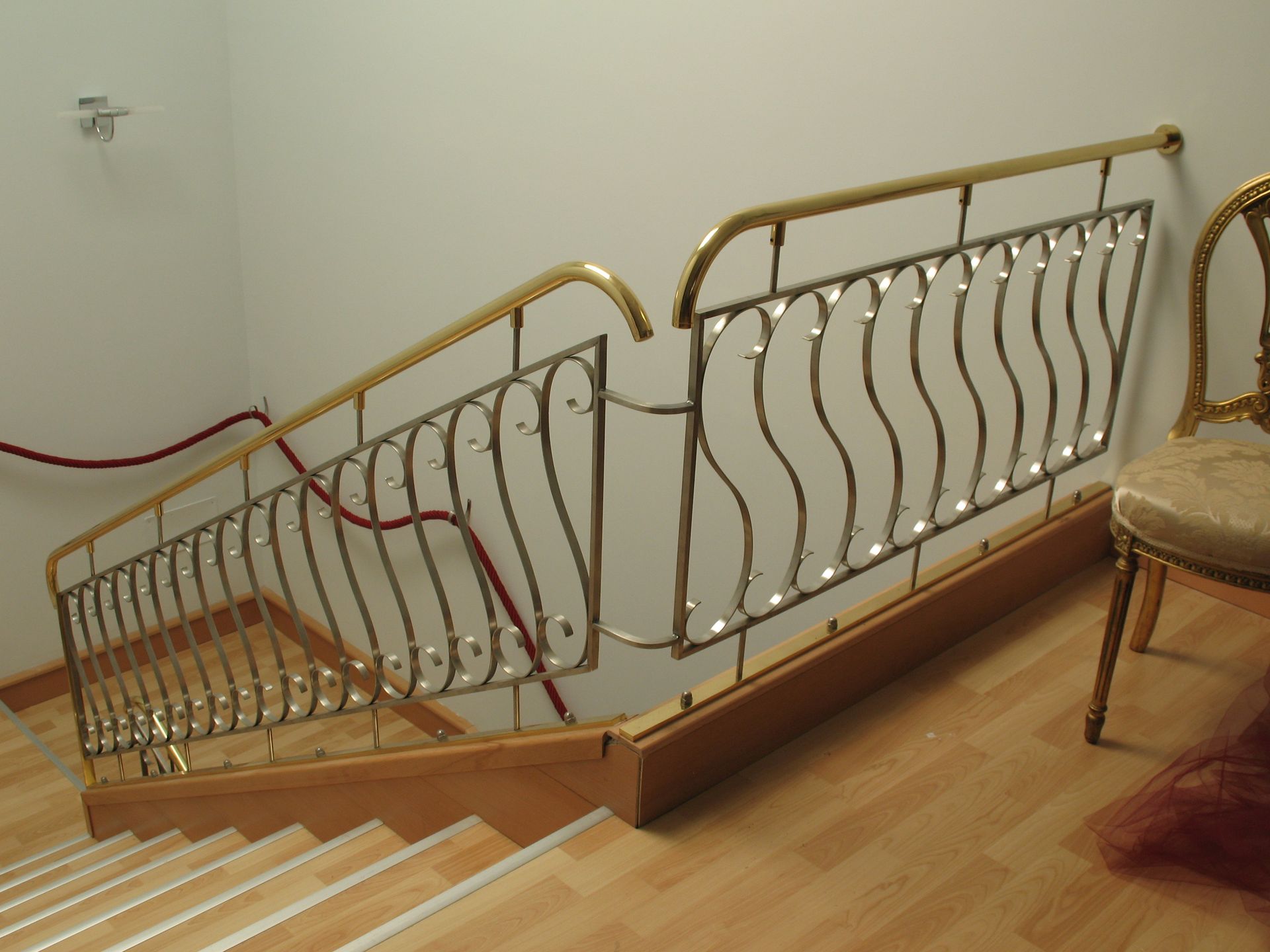 Ringhiera artigianale in inox satinato