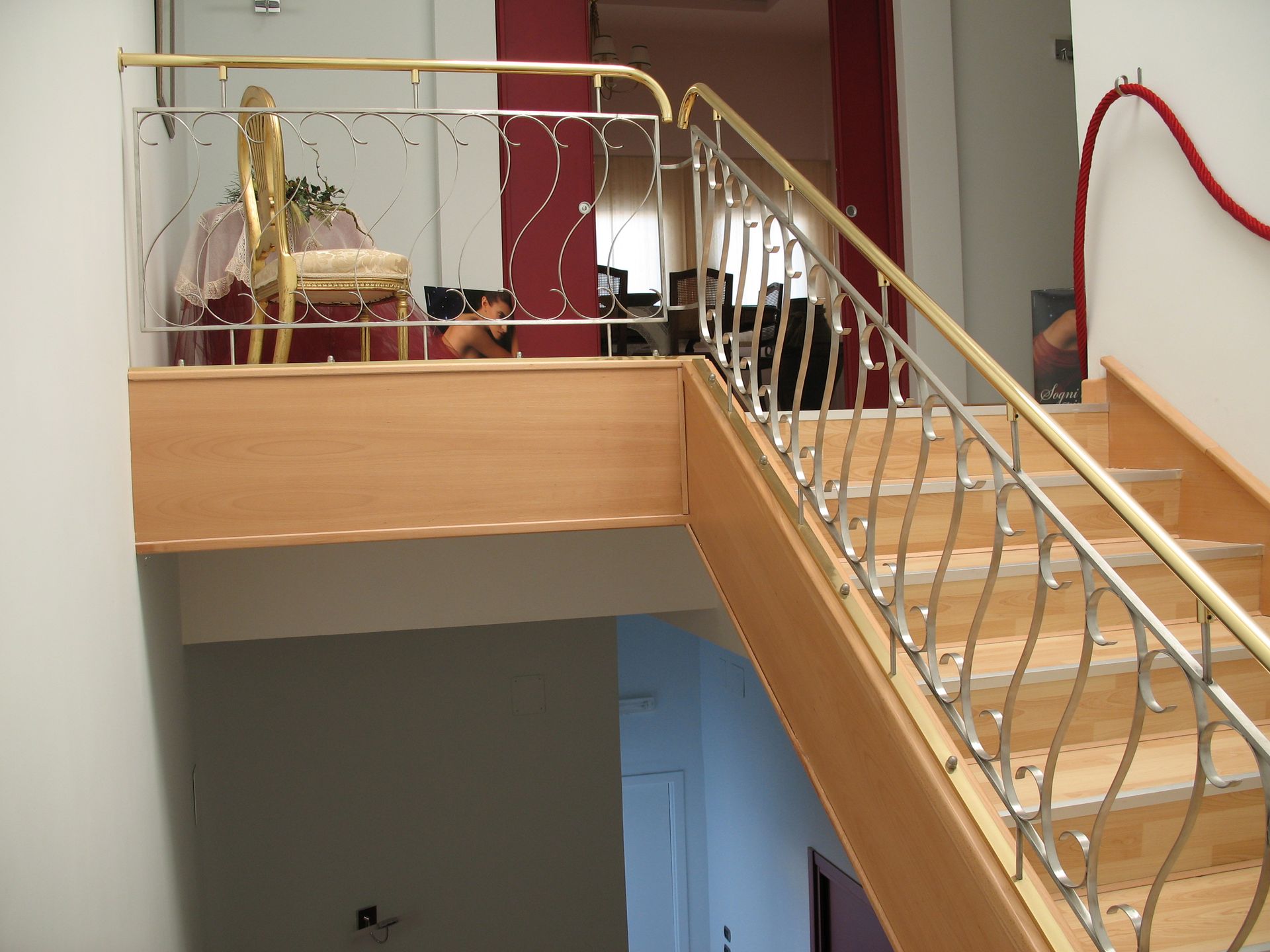 Ringhiera artigianale in inox satinato