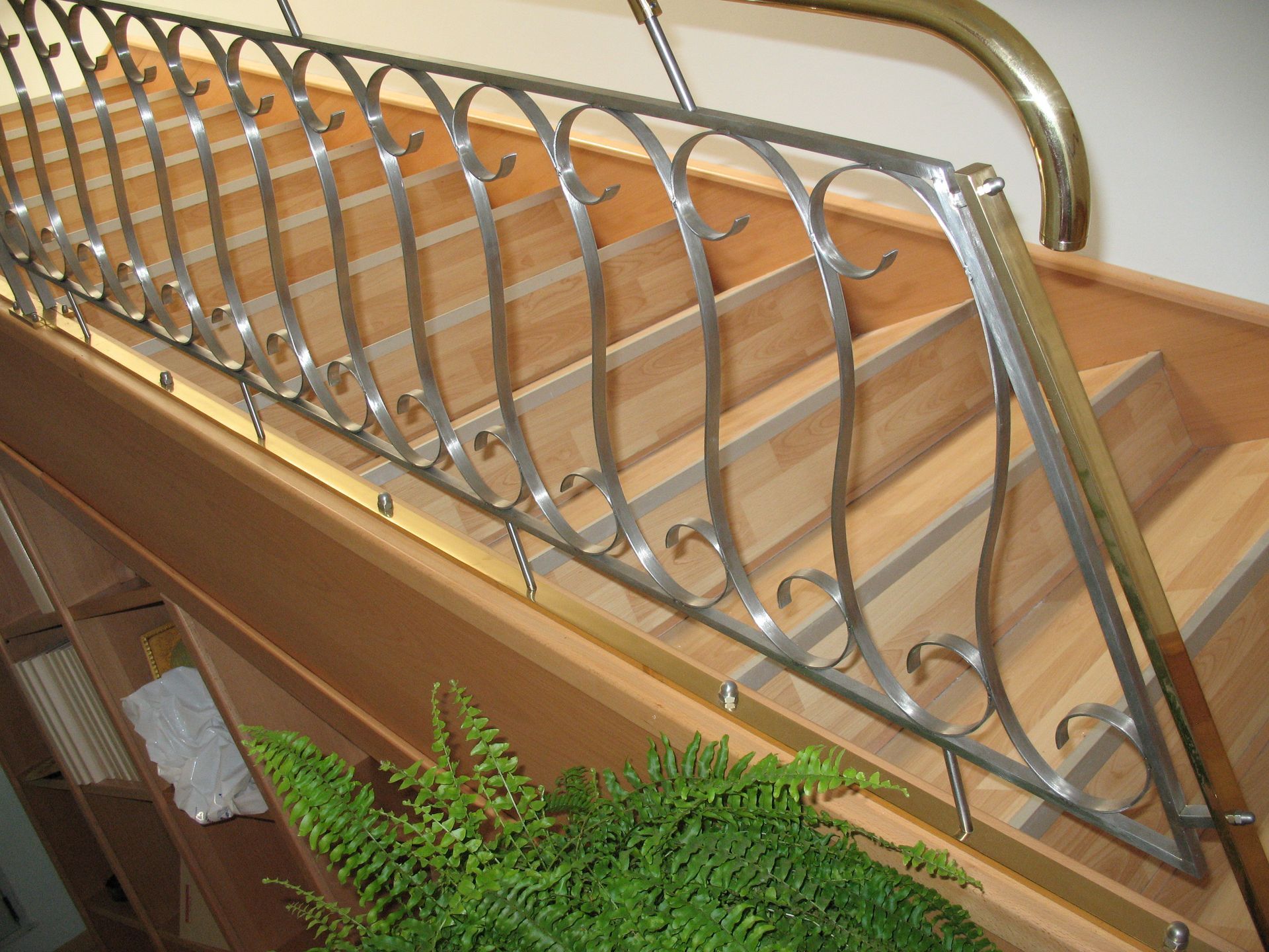 Ringhiera artigianale in inox satinato