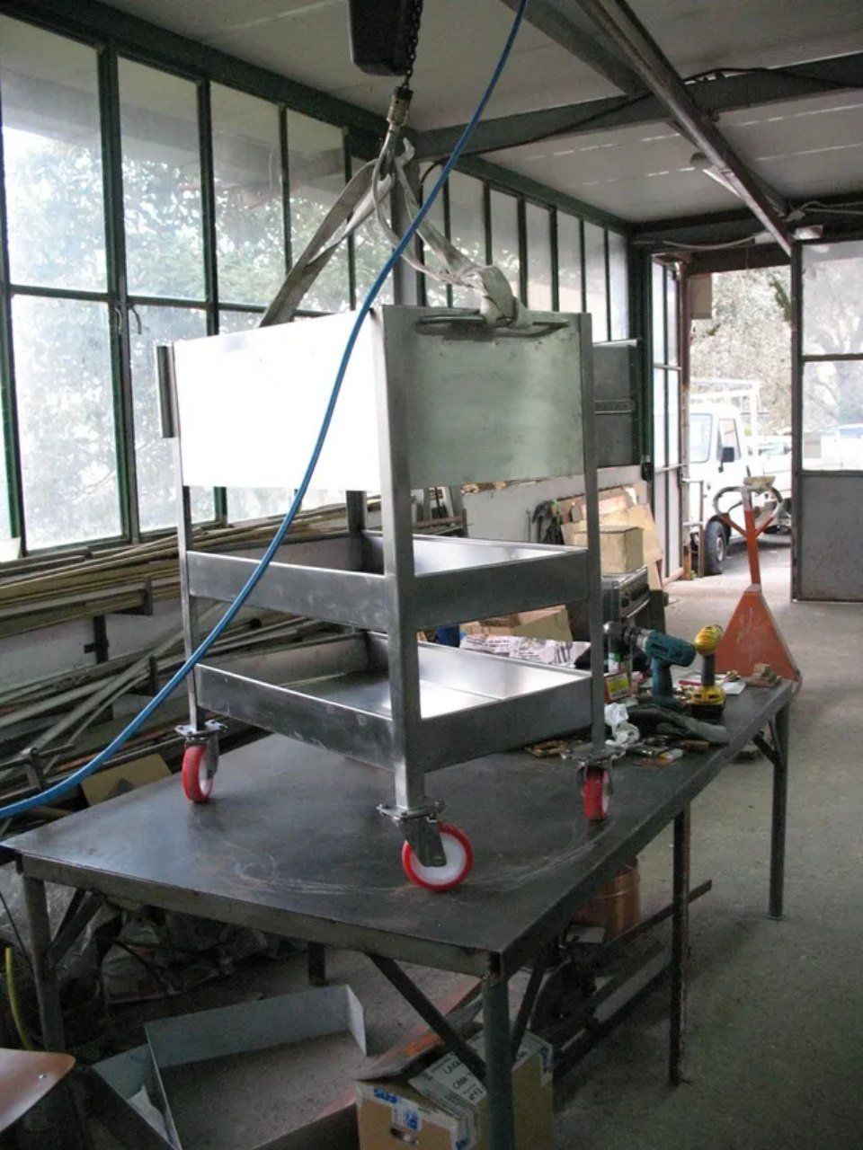 Carrello con cassettoni inox sat