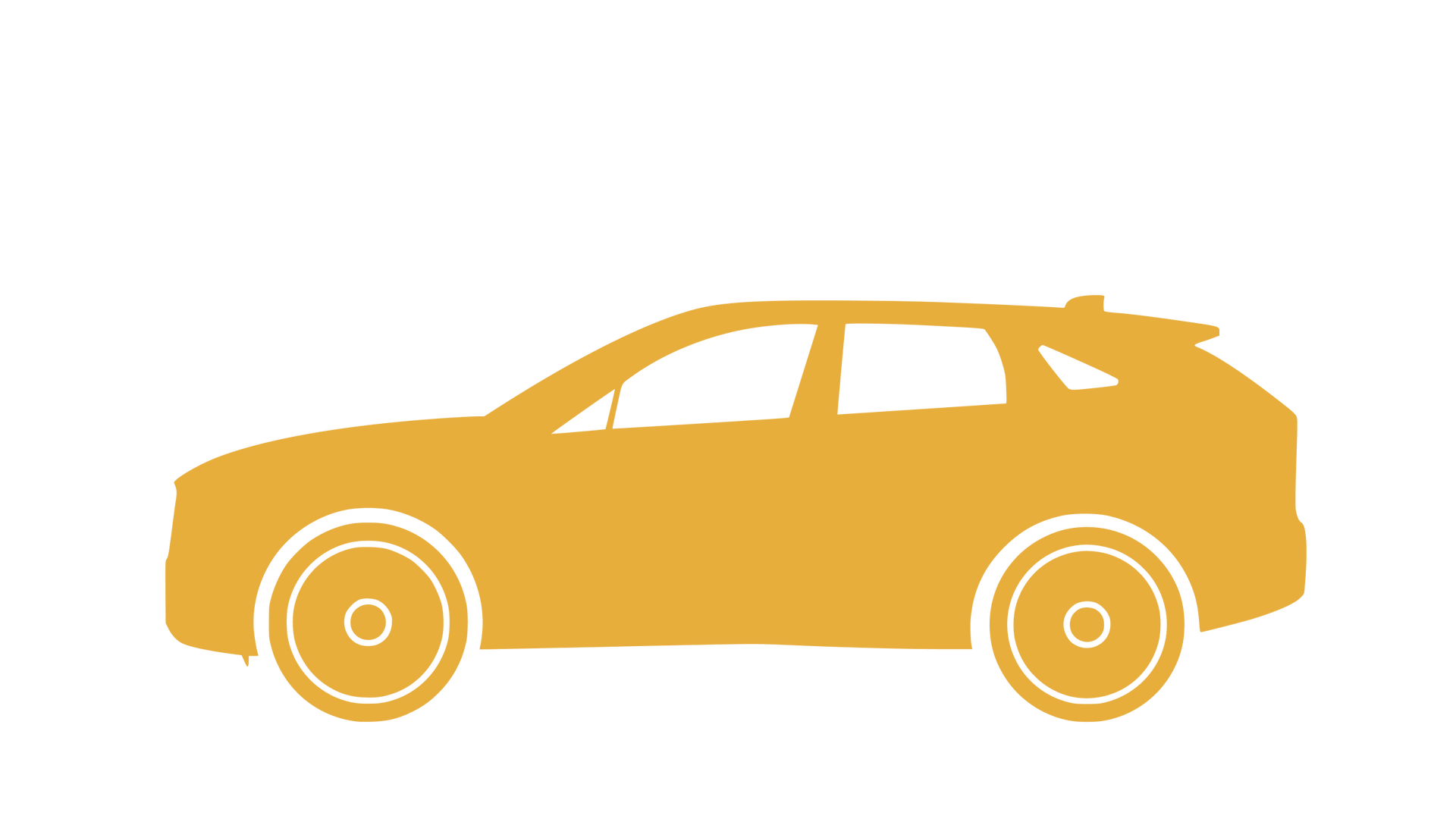 Yellow SUV car silhouette.