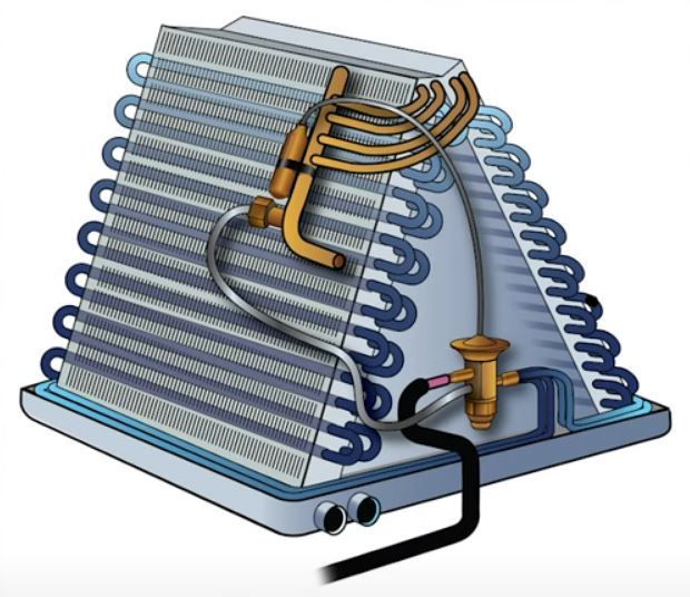 A drawing of an air conditioner with a hose attached to it