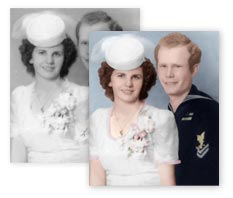 Example of colorized black and white  photo