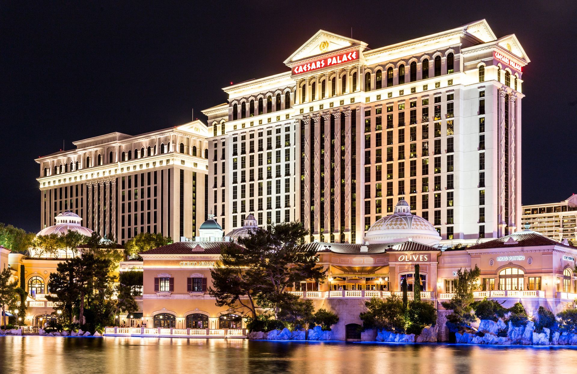 Caesar's Palace Hotel & Casino Night view of Caesar's Palace Hotel and Casino in Las Vegas, Nevada.