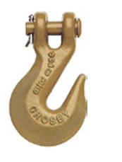 Gancho de elevación Crosby de color dorado con pestillo de seguridad, para levantar cargas pesadas.