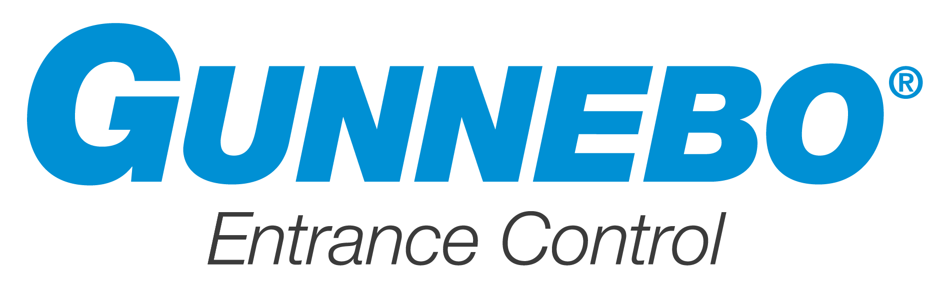 Logotipo de Gunnebo Entrance Control en texto azul.