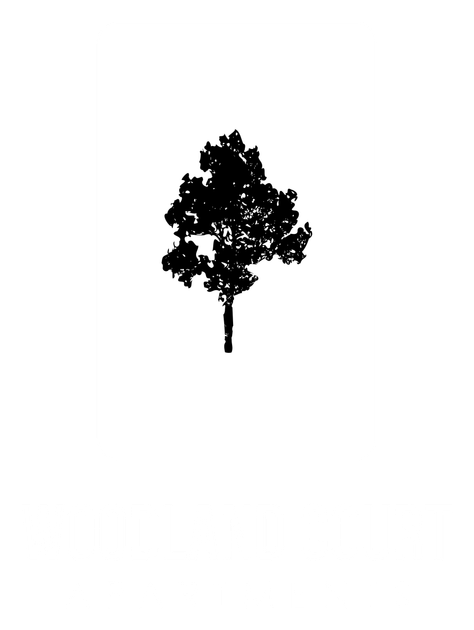 Silhouette of a tree, mostly foliage, against a white background.