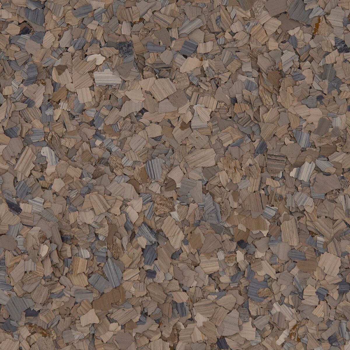 Speckled flooring with shades of brown, beige, and gray.
