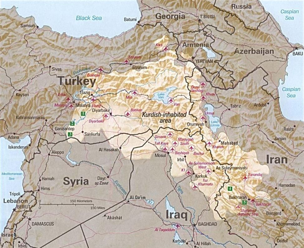 Kurdish regions in Syria now in conflict.