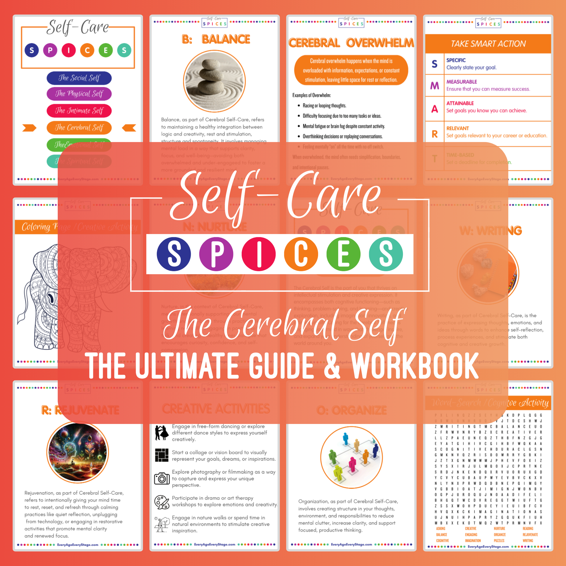 The Cerebral Spice Self-Care Workbook - Mental Wellness & Intellectual Growth