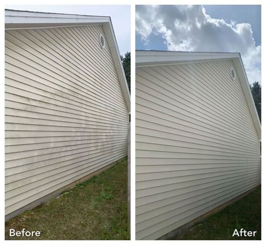 Before and After House Siding Jet Washing