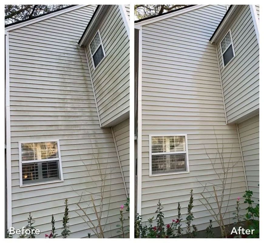 Before and After Residential House Power Washing