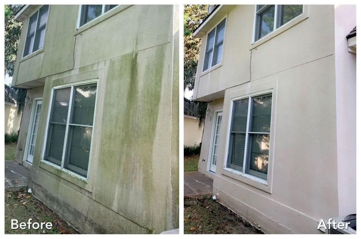 Before and After Exterior House Power Washing